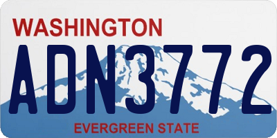 WA license plate ADN3772