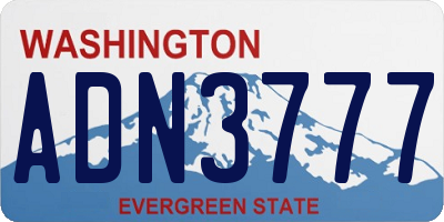 WA license plate ADN3777