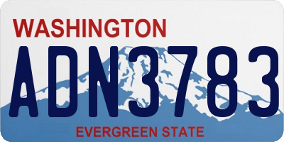 WA license plate ADN3783
