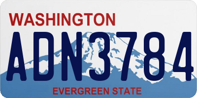 WA license plate ADN3784