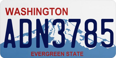 WA license plate ADN3785