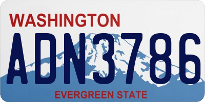WA license plate ADN3786