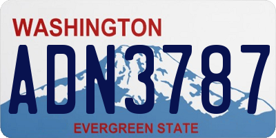 WA license plate ADN3787