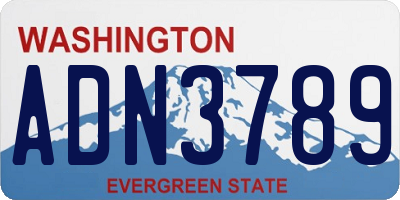 WA license plate ADN3789