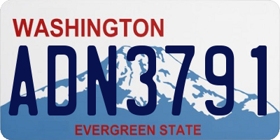 WA license plate ADN3791