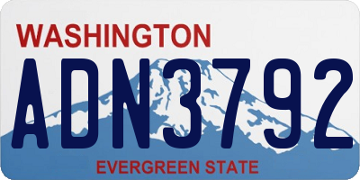WA license plate ADN3792