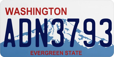 WA license plate ADN3793