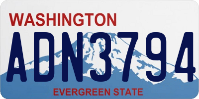 WA license plate ADN3794