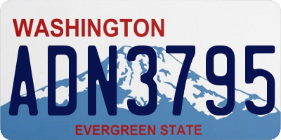 WA license plate ADN3795