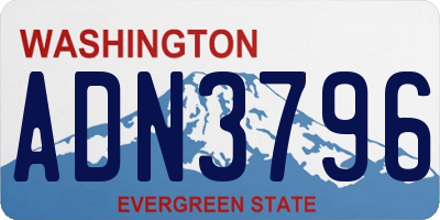 WA license plate ADN3796