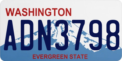 WA license plate ADN3798