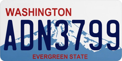 WA license plate ADN3799