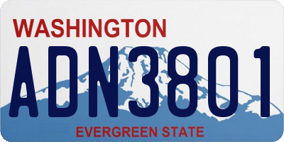 WA license plate ADN3801