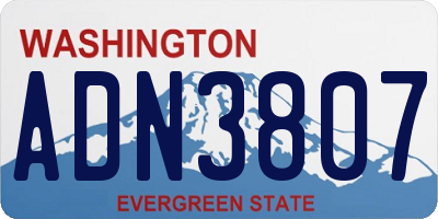 WA license plate ADN3807