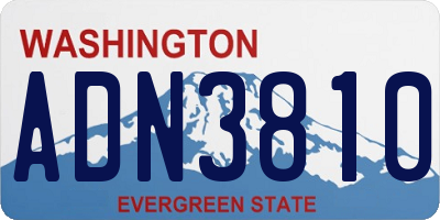 WA license plate ADN3810