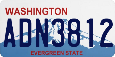 WA license plate ADN3812