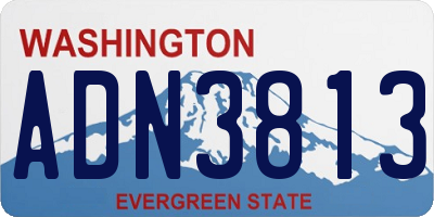 WA license plate ADN3813