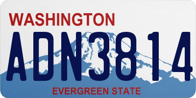 WA license plate ADN3814