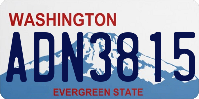 WA license plate ADN3815