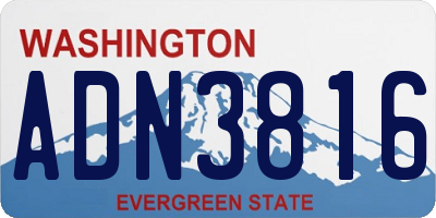 WA license plate ADN3816