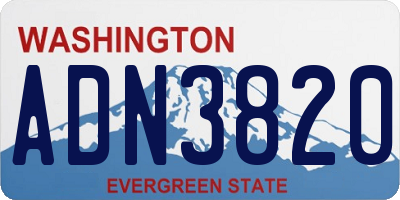 WA license plate ADN3820