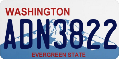 WA license plate ADN3822