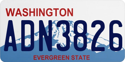 WA license plate ADN3826