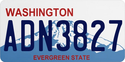 WA license plate ADN3827