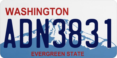 WA license plate ADN3831