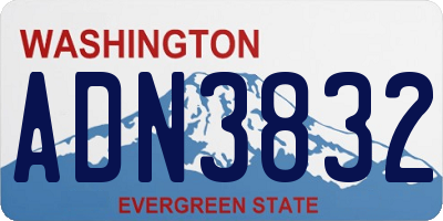 WA license plate ADN3832