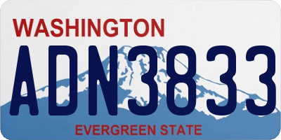 WA license plate ADN3833