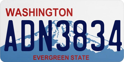 WA license plate ADN3834