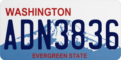 WA license plate ADN3836
