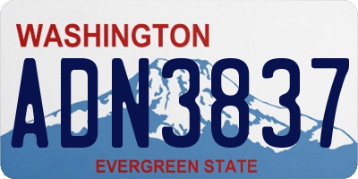 WA license plate ADN3837