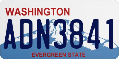 WA license plate ADN3841