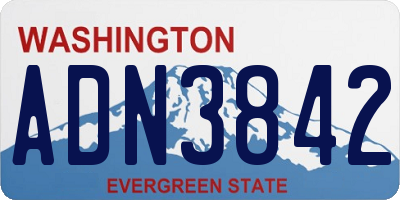 WA license plate ADN3842