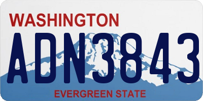 WA license plate ADN3843