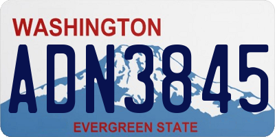 WA license plate ADN3845