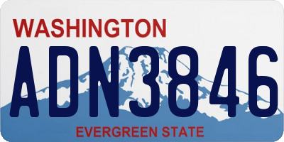 WA license plate ADN3846