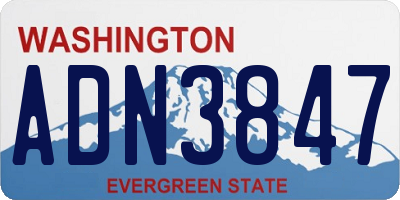 WA license plate ADN3847