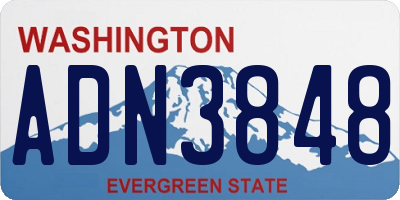WA license plate ADN3848
