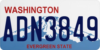 WA license plate ADN3849