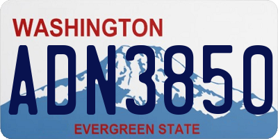 WA license plate ADN3850