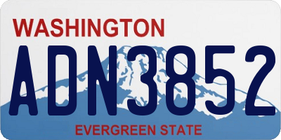 WA license plate ADN3852