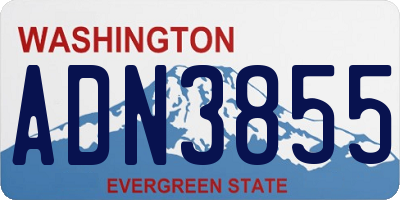 WA license plate ADN3855