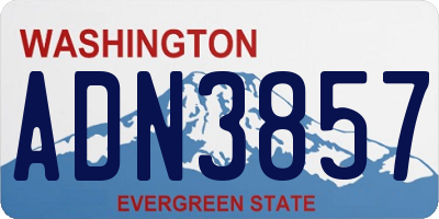 WA license plate ADN3857
