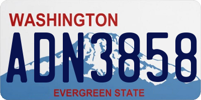 WA license plate ADN3858