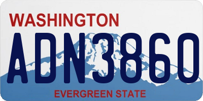 WA license plate ADN3860
