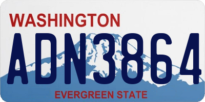 WA license plate ADN3864