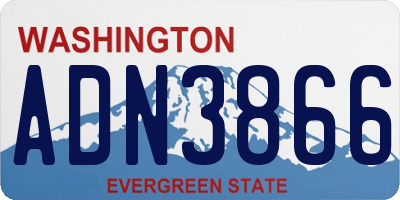 WA license plate ADN3866
